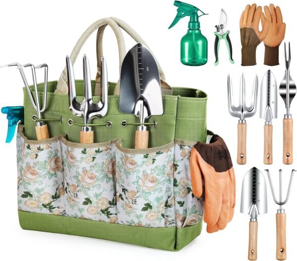 Heavy duty 9-piece gardening tools