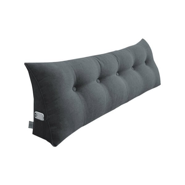 SOGA 100cm Dark Grey Triangular Wedge Bed Pillow Headboard Backrest Bedside Tatami Cushion Home Decor