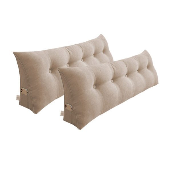 SOGA 2X 180cm Beige Wedge Bed Cushion