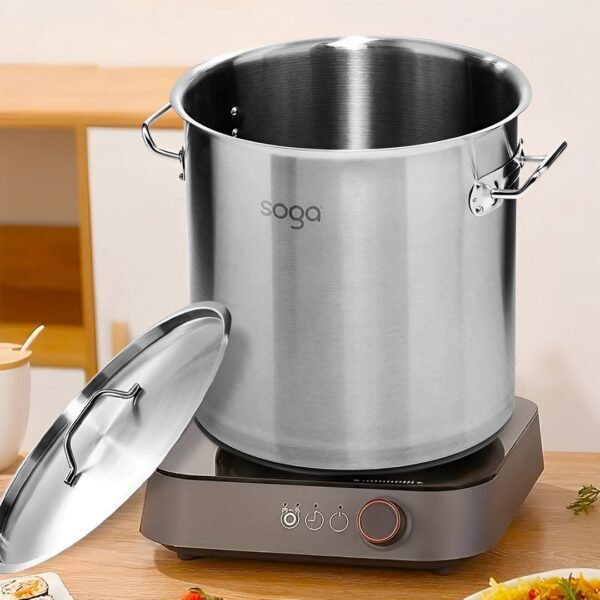 SOGA Stock Pot 17L Top Grade Thick Stainless Steel Stockpot 18/10 - Image 2