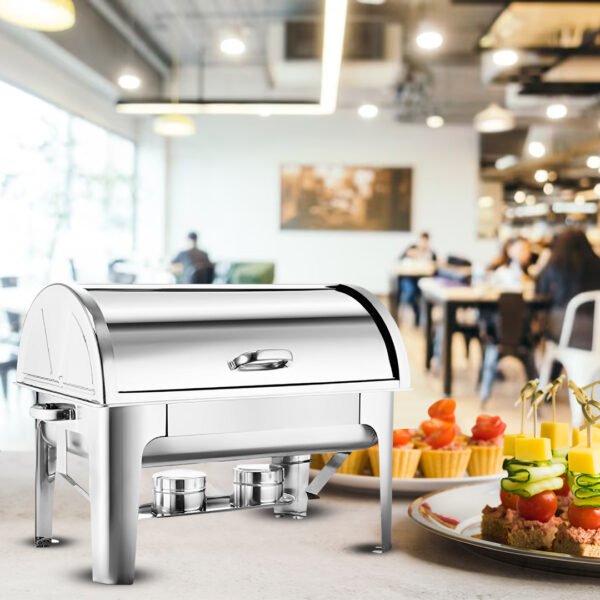 SOGA 3L Triple Tray Stainless Steel Roll Top Chafing Dish Food Warmer - Image 3