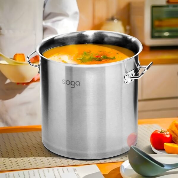 SOGA Stock Pot 17L Top Grade Thick Stainless Steel Stockpot 18/10 - Image 3