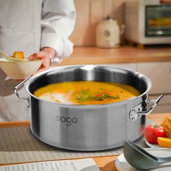 SOGA Stock Pot 23L Top Grade Thick Stainless Steel Stockpot 18/10 - Image 4