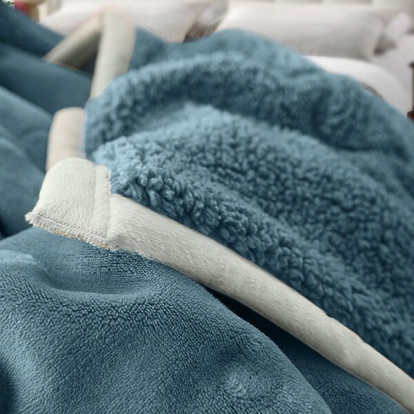 SOGA Lake Blue Throw Blanket Warm Cozy Double Sided Thick Flannel Coverlet Fleece Bed Sofa Comforter - Image 2