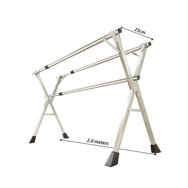 SOGA 2.0m Portable Standing Clothes Drying Rack 3 Poles - Image 4