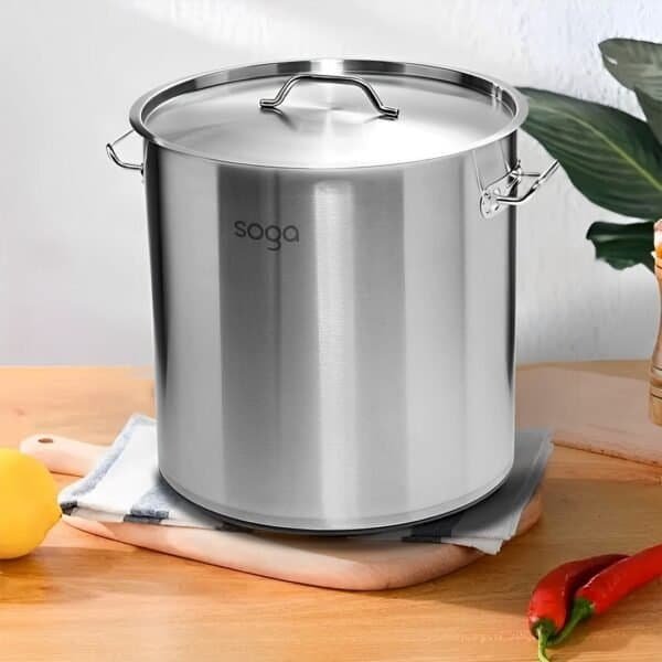 SOGA Stock Pot 17L Top Grade Thick Stainless Steel Stockpot 18/10 - Image 4