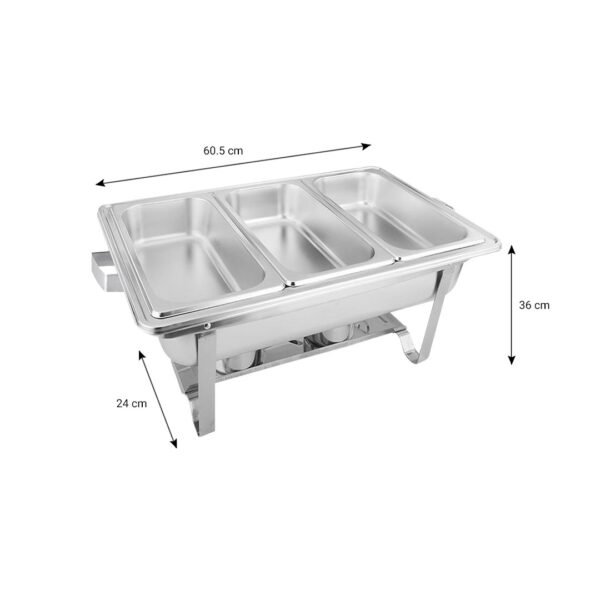 SOGA 3L Triple Tray Stainless Steel Chafing Food Warmer Catering Dish - Image 5
