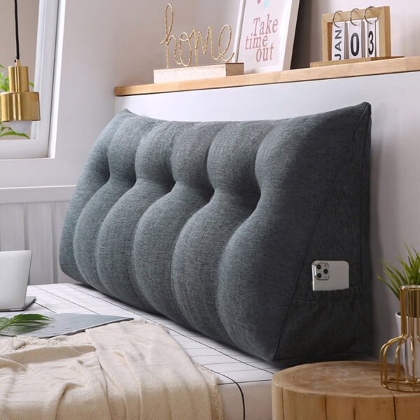 SOGA 100cm Dark Grey Triangular Wedge Bed Pillow Headboard - Image 5