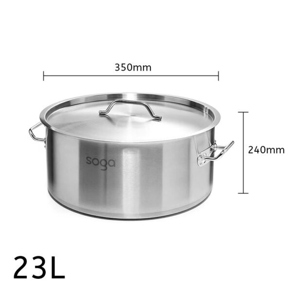 SOGA Stock Pot 23L Top Grade Thick Stainless Steel Stockpot 18/10 - Image 6