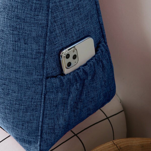 SOGA 100cm Blue Triangular Wedge Bed Pillow Headboard Backrest Bedside Tatami Cushion Home Decor - Image 6