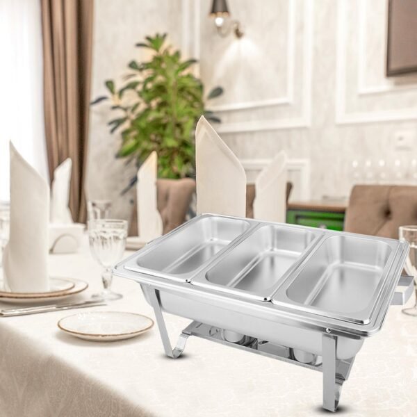 SOGA 3L Triple Tray Stainless Steel Chafing Food Warmer Catering Dish - Image 2