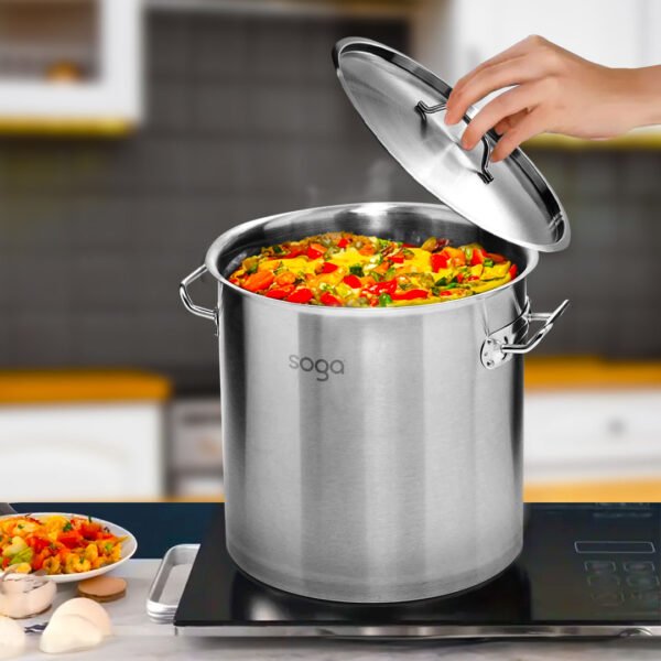SOGA Stock Pot 17L Top Grade Thick Stainless Steel Stockpot 18/10 - Image 8