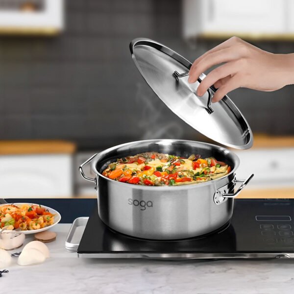 SOGA Stock Pot 23L Top Grade Thick Stainless Steel Stockpot 18/10 - Image 2