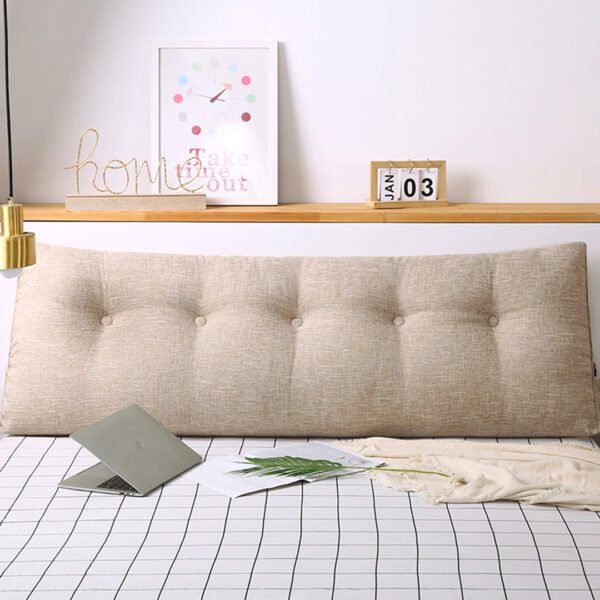 SOGA 100cm Beige Triangular Wedge Bed Pillow Headboard - Image 3