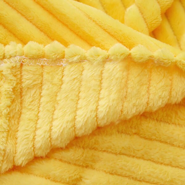 SOGA Yellow Throw Blanket Warm Cozy Striped Pattern Thin Flannel Coverlet Fleece Bed Sofa Comforter - Image 7