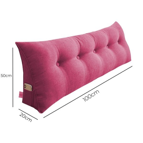 SOGA 100cm Pink Triangular Wedge Bed Pillow Headboard Backrest - Image 9