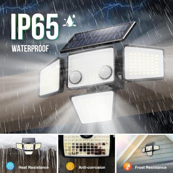 Solar Outdoor Lights 2500LM 210 LED Security Lights with Remote Control - Image 3