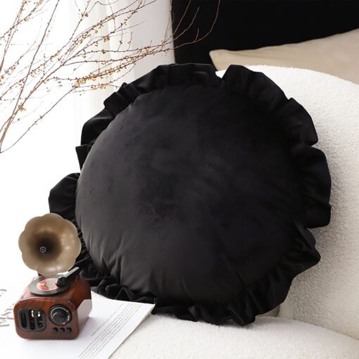 SOGA 2X 45cm Butterfly Black Vintage Lotus Leaf Throw Pillow - Image 2