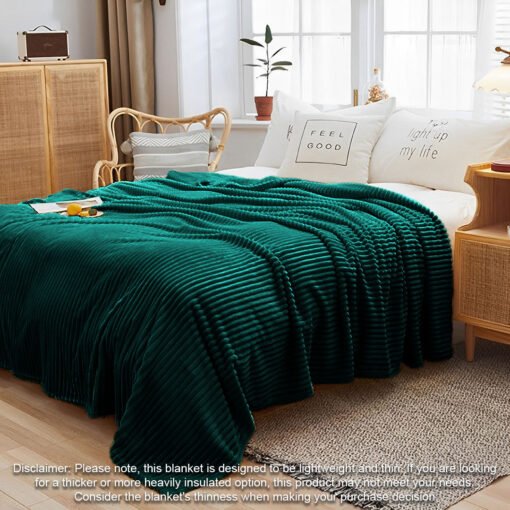 SOGA 2X Dark Green Throw Blanket - Image 2