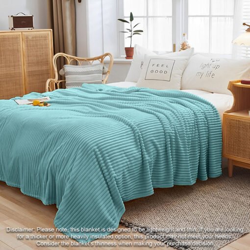 SOGA 2X Sky Blue Throw Blanket - Image 2