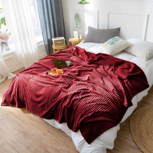 SOGA 2X Burgundy Throw Blanket - Image 3