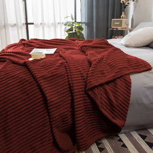 SOGA 2X Burgundy Throw Blanket - Image 4