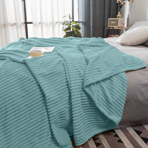 SOGA 2X Sky Blue Throw Blanket - Image 3