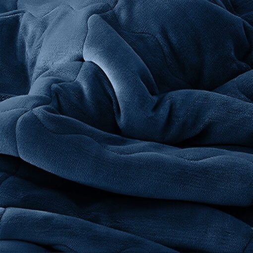 SOGA 2X Navy Blue Throw Blanket - Image 5