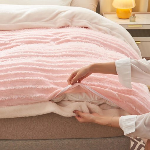 SOGA 2X Throw Blanket Pink - Image 7