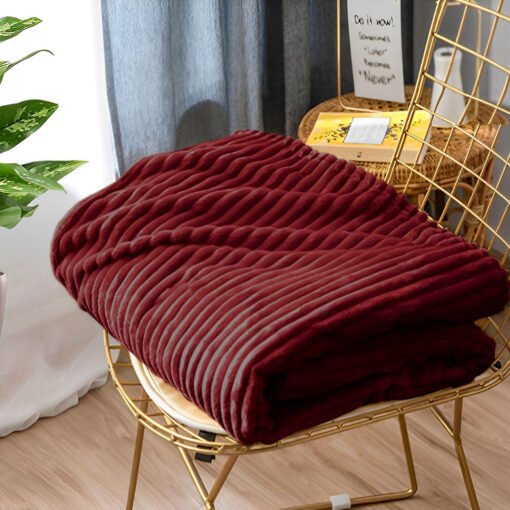 SOGA 2X Burgundy Throw Blanket - Image 8