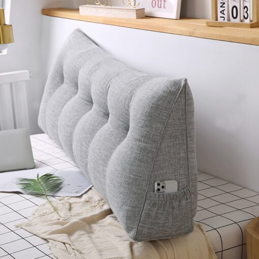 SOGA 2X 120cm Silver Wedge Bed Cushion - Image 5