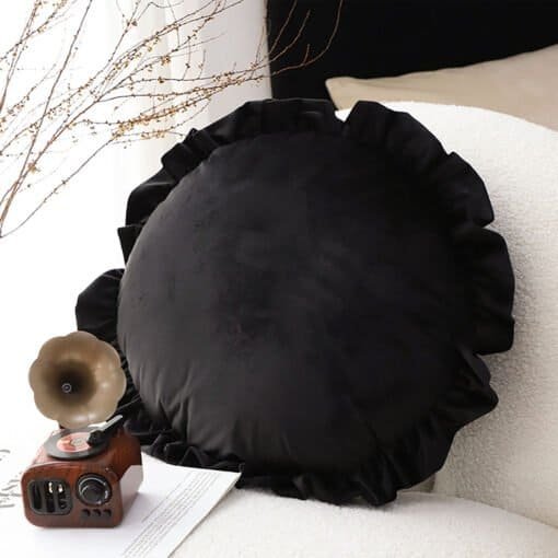 SOGA 2X 45cm Butterfly Black Vintage Lotus Leaf Throw Pillow