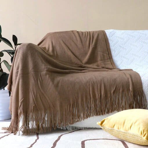 SOGA 2X Coffee Acrylic Throw Blanket
