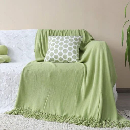SOGA 2X Green Acrylic Throw Blanket