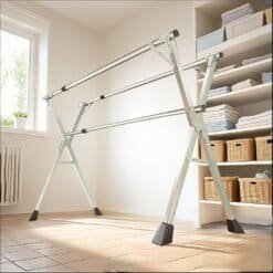 SOGA 2.0m Portable Standing Clothes Drying Rack 3 Poles