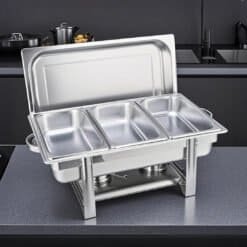 SOGA Triple Tray Stainless Steel Chafing Catering Dish Food Warmer