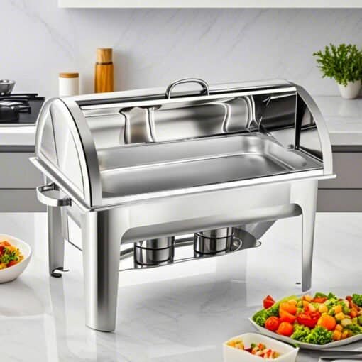 SOGA 9L Stainless Steel Full Size Roll Top Chafing Dish Food Warmer