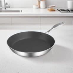 SOGA Stainless Steel Fry Pan 20cm Frying Pan Induction Non Stick Interior