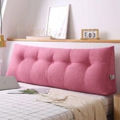 SOGA 120cm Pink Triangular Wedge Bed Pillow Headboard