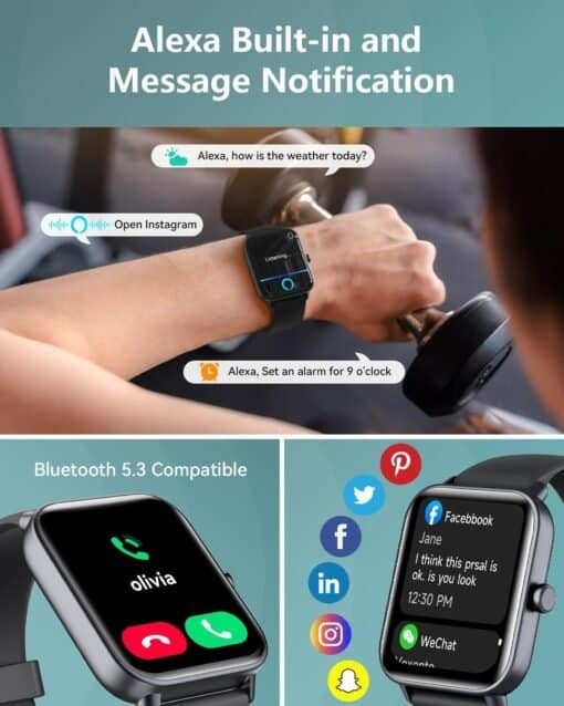Unisex Waterproof IP68 Smartwatch for Android & iPhone with Bluetooth - Image 2