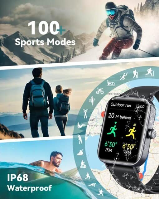 Unisex Waterproof IP68 Smartwatch for Android & iPhone with Bluetooth - Image 4