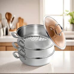 SOGA 2X 3 Tier 32cm Stainless Steel Food Steamer