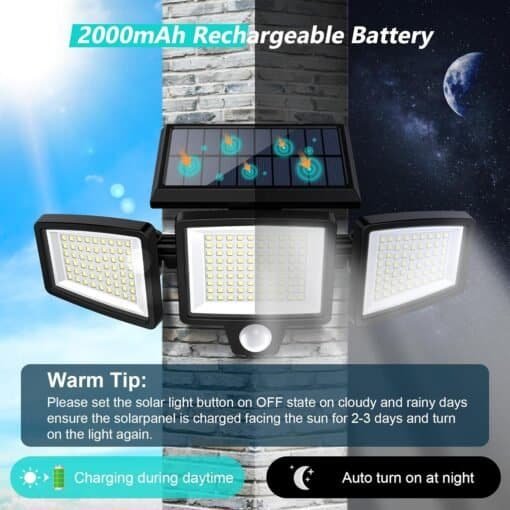 Solar Motion Security Sensor Lights (2 Packs) - Image 3