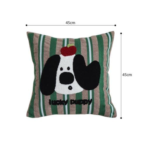 SOGA 45cm Christmas Dog Pillow Cover - Holiday Striped Pillowcase - Image 6