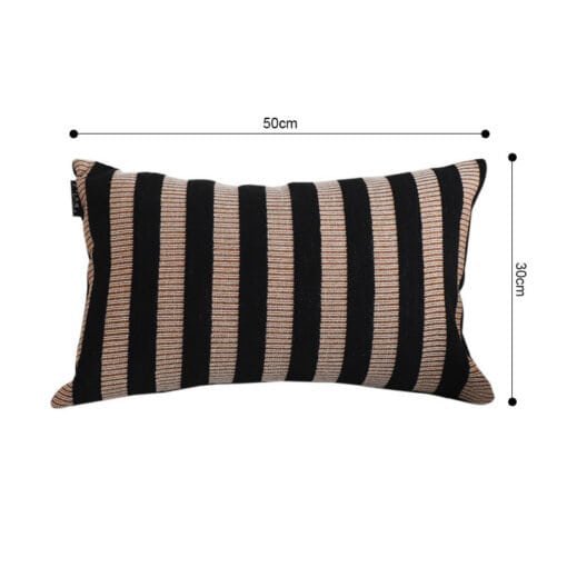 SOGA 30x50cm Black & Tan Striped Rectangular Pillowcase - Image 6