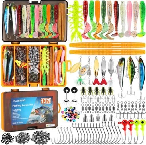 Fishing Lures, 137Pcs Tackle Box with Tackle Included, Crankbaits,