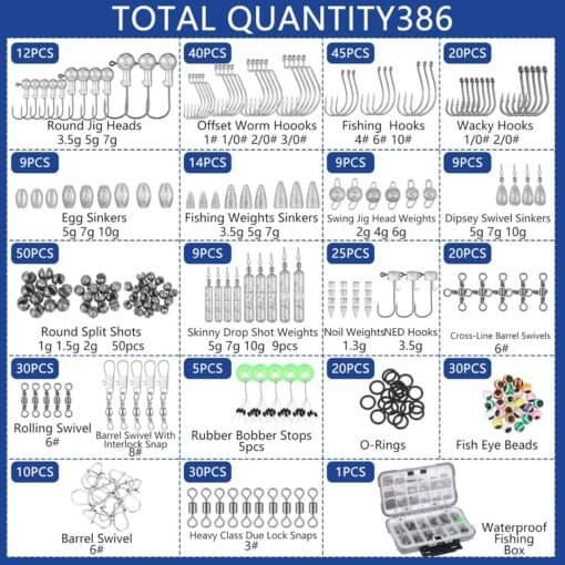482 Pcs Fishing Gear Equipment Kit - Image 2