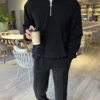 Men’s Black Two-Piece Casual Set