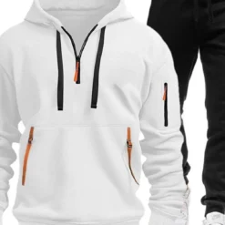 Men’s Casual Zip Hoodie and Jogger Set